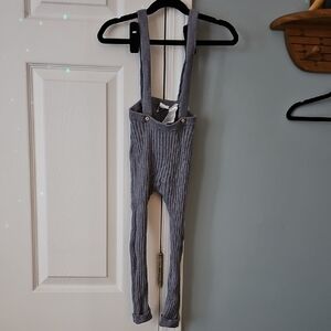 H&M Organic Cotton Gray/blue Ribbed Overalls Garment